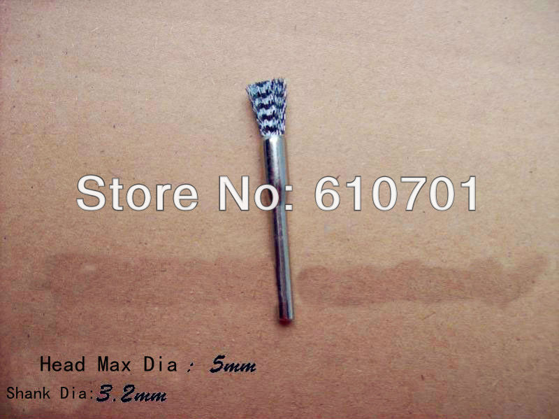 5PCS   Ӹ ƽ  5mm η ƿ ̾ 귯 ũ 3.2mm ǵ  Ÿ  /5PCS Pen Shape Head Max Dia 5mm Stainless Steel Wire Brush Shank 3.2mm mandrel Fo